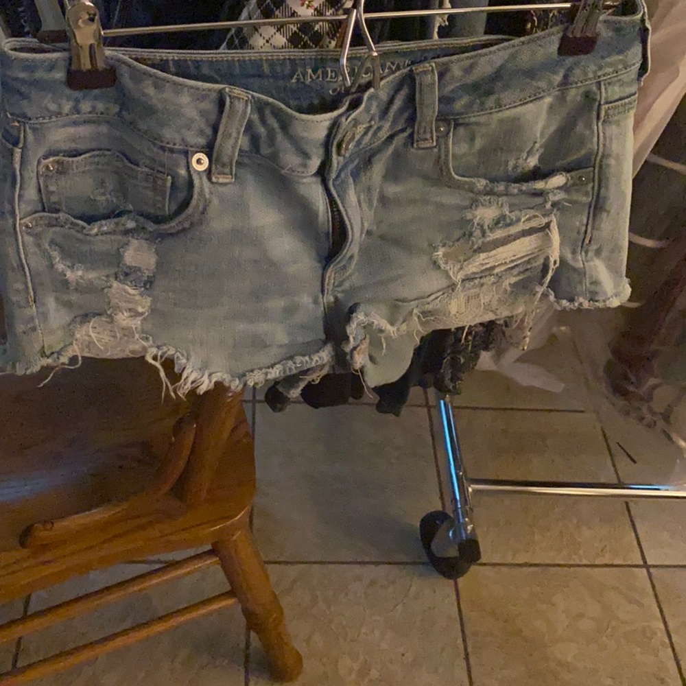 Very short shorts with lace pockets fits snug cute